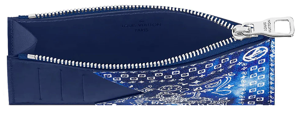 Louis Vuitton Coin Card Holder Bandana Monogram Blue (Wilmington