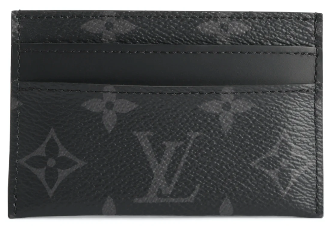 Louis Vuitton Card Holder Porte Cartes Double Monogram Eclipse Black/G –  RondevuNC