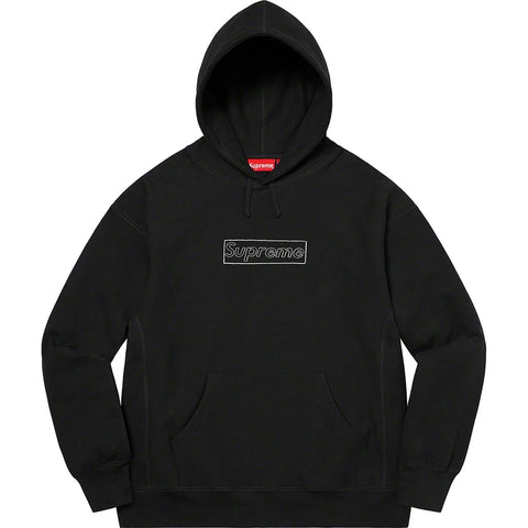 Supreme Kaws Chalk Logo Hooded Sweatshirt Black