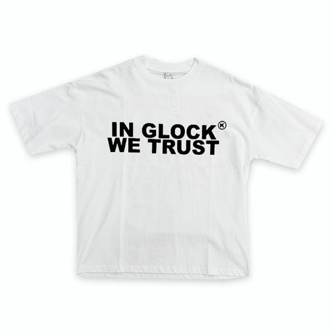 In Glock We Trust Tee  White/Black