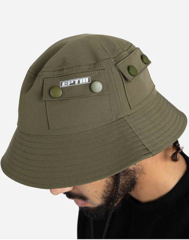 EPTM Snap Button Bucket Hat Olive