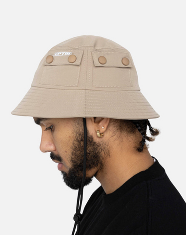 EPTM Snap Button Bucket Hat Khaki