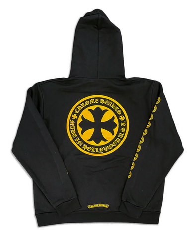 Chrome Hearts Plus Cross Logo Pullover Hoodie Black/Yellow