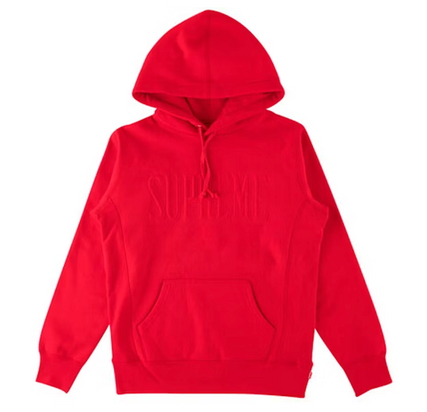 Supreme Embroidered Outline Hooded Sweatshirt Red
