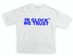 In Glock We Trust Tee White/Blue
