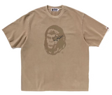 BAPE WGM Garment Dyed Relaxed Fit Tee Brown