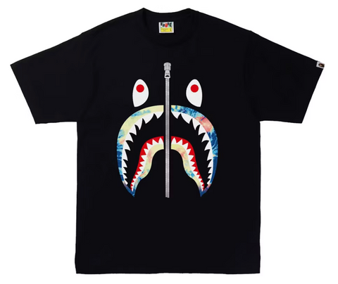 BAPE Tie Dye Shark Tee Black/Multi