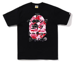 BAPE ABC Camo Japanese Letters Tee Black Pink