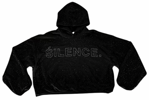 Silence Rhinestone VVS SLNC Hoodie Black