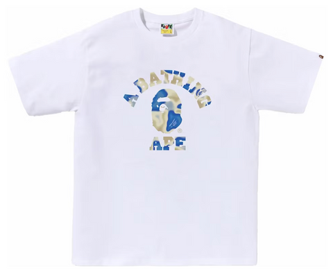 BAPE Liquid Camo College Tee White/Blue