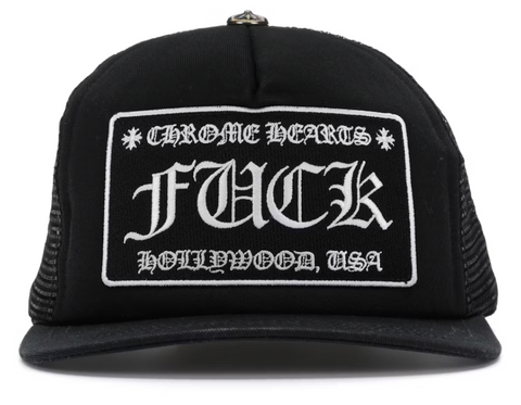 Chrome Hearts F**K Hollywood Trucker Hat Black