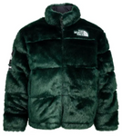 Supreme The North Face Faux Fur Nuptse Jacket Green