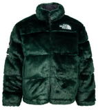 Supreme The North Face Faux Fur Nuptse Jacket Green