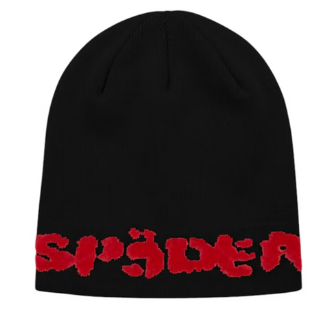 Sp5der Fuzzy Logo Mohair Beanie Black