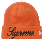 Supreme New Era Script Beanie Orange