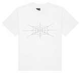 Sp5der Rhinestone Silk Tee White