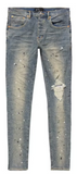 Purple Brand P002 Mid Rise Destroy Paint Jeans Indigo