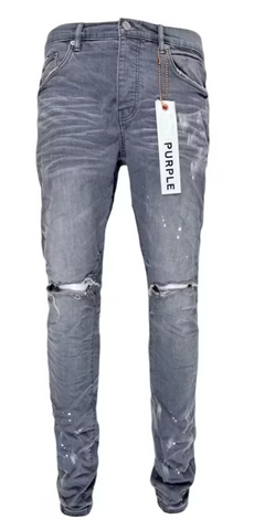 Purple Brand P001 Worn Knee Slit Jeans Grey