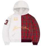 Bravest Half Plaid Zp Hoodie Grey/Plaid