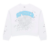 Sp5der Varsity Web Crewneck White