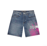 Sp5der Heavy Web Denim Short Blue