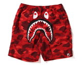BAPE Color Camo Shark Beach Shorts (SS22) Red