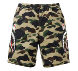 BAPE 1st Camo Side Shark Beach Shorts Yellow