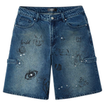 Happy Memories Don't Die Graffiti Jorts Denim