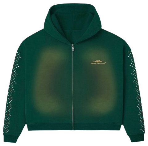 Happy Memories Don't Die Crystal Zip Up Green Bean