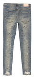 Purple Brand P002 Mid Rise Destroy Paint Jeans Indigo