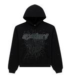 Sp5der Rhinestone Punk V2 Hoodie Black