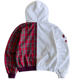Bravest Half Plaid Zp Hoodie Grey/Plaid