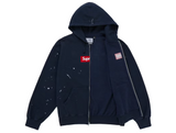 Supreme MM6 Maison Margiela Box Logo Zip Up Hooded Sweatshirt Navy