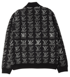 Louis Vuitton Cartoon Jacquard Bomber Zip Up Jacket Black