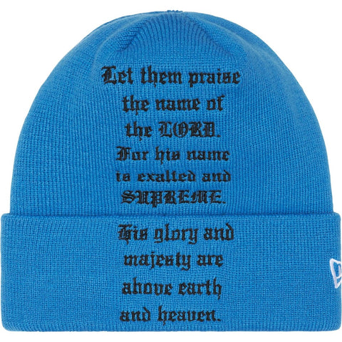 Supreme New Era Psalm Beanie Light Slate