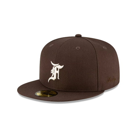 FEAR OF GOD ESSENTIALS New Era Fitted Cap (FW20) Brown/White