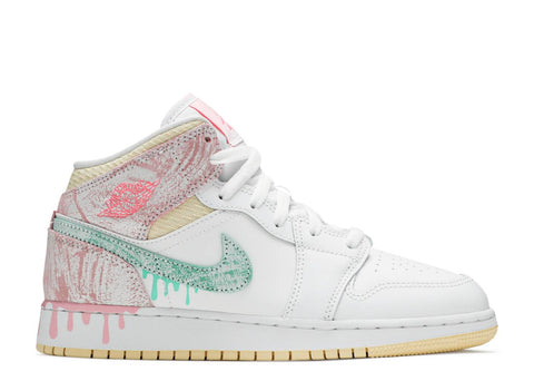 Air Jordan 1 Mid SE GS "Paint Drip" (Wilmington Location)